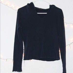 Brandy Melville hooded Waffle long sleeve